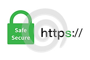 Secure connection with https.HTTPS Protocol-secure browsing. The concept of browser and network security.